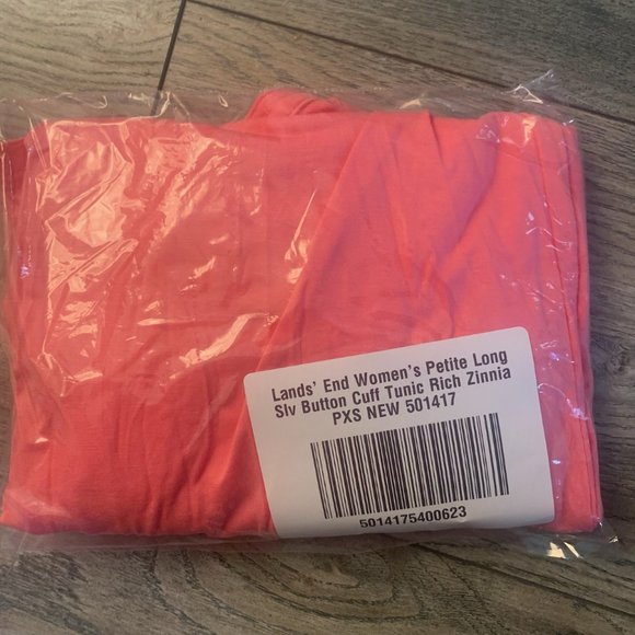 NWT LANDS' END WOMEN'S LONG SLEEVE BUTTON CUFF TUNIC RICH ZINNIA PXS - Picture 8 of 10